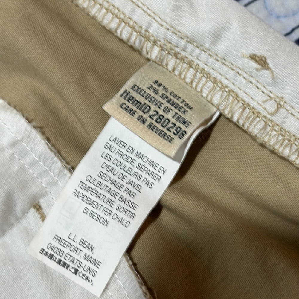 NWT L.L.Bean Skirt Khaki Classic Fit A Line Elastic Waistband Pockets size 14 R - Picture 13 of 16